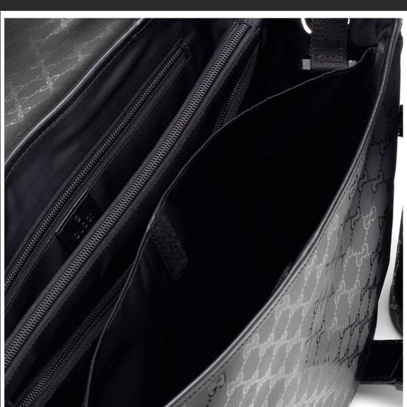 Black Leather (Coated Canvas) Gucci baby/kids Diaper Bag - Picture 5 of 8